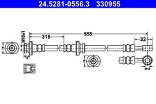 ATE BREMSSCHLAUCH HINTEN passend für NISSAN ALMERA | 24.5281-0556.3