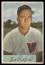 Bob Porterfield 1954 Bowman #24 Wshington Senators Vintage Baseball Card POOR