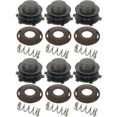 Six (6) Aftermarket Interchangeable Trimmer Head Spool, Cap & Spring Kits