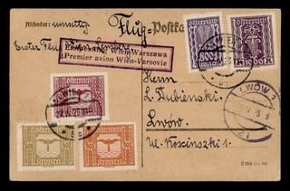 DR WHO 1925 AUSTRIA POLAND FRANED RETURN FLIGHT CARD R80624
