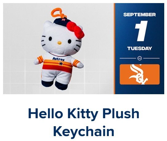 Houston Astros Hello Kitty SGA Plush Keychain 9/1/2026 IN HAND NEW Sanrio HK