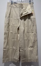 GAP High Rise Wide Leg Ankle Pants Khaki Beige Cream Women's Size 8 Pleated