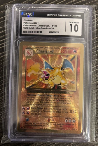 Pokemon Celebrations Gold Metal Charizard 04/102 UPC CGC 10