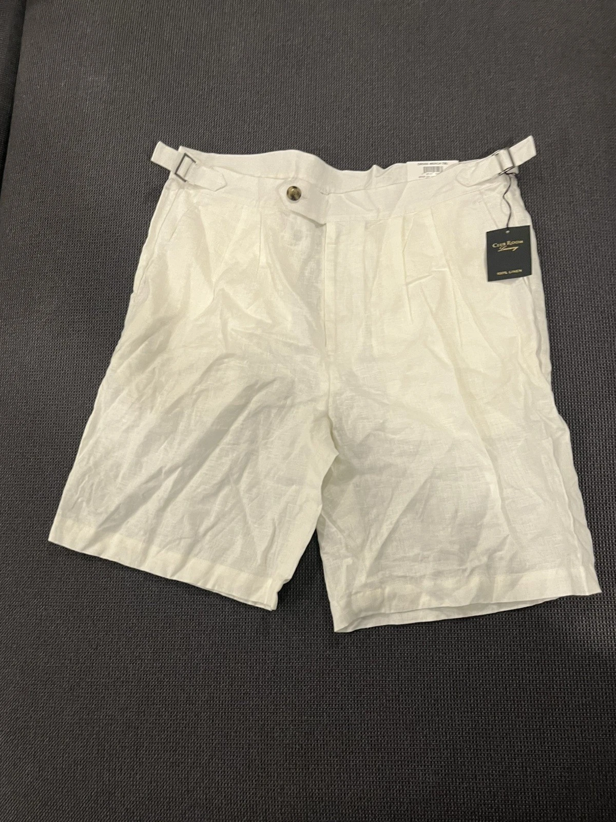 Club Room Mens Linen Shorts Ivory Size 34