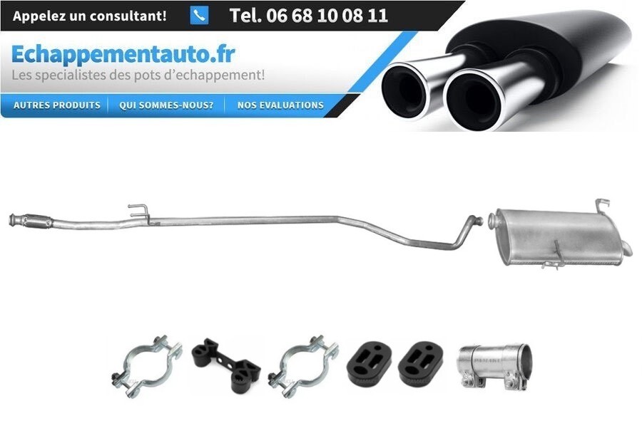 Pot échappement central et silencieux Peugeot 206 1.4 HDi Break pour trajet quotidien