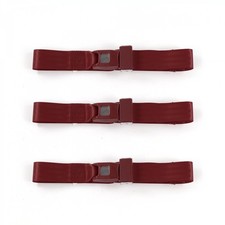 Early Cars 1928 - 1932 Standard 2pt Burgandy Lap Bench Seat Belt Kit - 3 Belts 