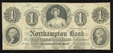 Northampton, Massachusetts Northampton Bank Spurious $1 May 25, 1863 Obsolete