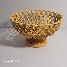  CORBEILLE COUPE PIÉDOUCHE CÉRAMIQUE TRESSÉE  Fabrique PICHON A UZES Vallauris 