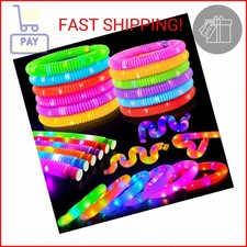 Easter Basket Stuffers for Toddlers-6 PCS Light Up Pop Tube Toys Gifts for Kids,