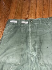 Vtg 60s VIETNAM US ARMY Sateen OG-107 Field Trousers Pants Sz 29 x 29 NICE
