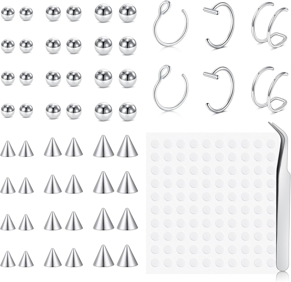 Fake Piercing Fake Eyebrow Ring Fake Lip Labret Studs Replacement Balls ...