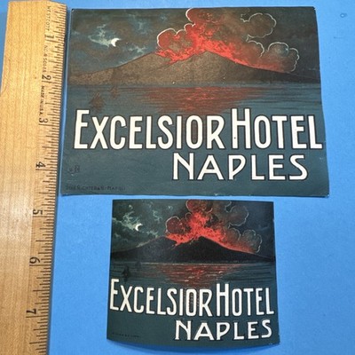 Excelsior Hotel Naples  italy Naples Luggage Labels vintage