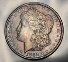1886 P Morgan Silver Dollar Us Coin Au+ Toned Philadelphia Mint