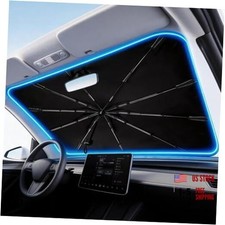 Car Windshield Sun Shade Umbrella: Foldable Front Window Medium 56" L x 31" W 