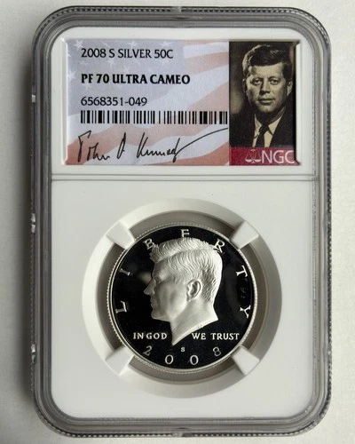 2008 S 50c Silver Kennedy Half Dollar Proof NGC PF70 UCAM (Signature Label)