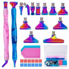 27 PCS Diamond Painting Pen Kit,12PCS Stainless Steel Tips Colorful BluePink