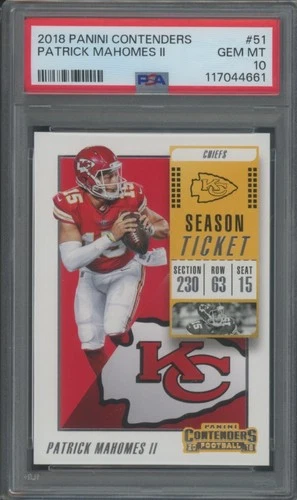 2018 Panini Contenders Football Patrick Mahomes II #51 PSA 10