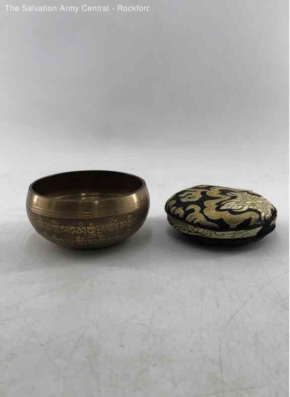 Solid Brass Musical Instrument Hand Percussion Singing Bowl With Pillow