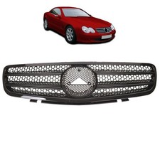 Sport K&uuml;hlergrill Schwarz glanz passend f&uuml;r Mercedes Benz SL (R230) Vorfacelift