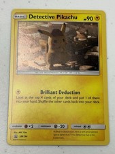 Detective Pikachu SM194 Sole Luna Stella Nera Promo Holo Rara Carta Pokemon TCG quasi nuova