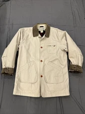 LL Bean Chore Jacket Original Field Coat Canvas Button Men's Size L JV93