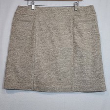 Ann Taylor Women's Size 14 Wool Blend A Line Skirt Zipper Pocket Tan