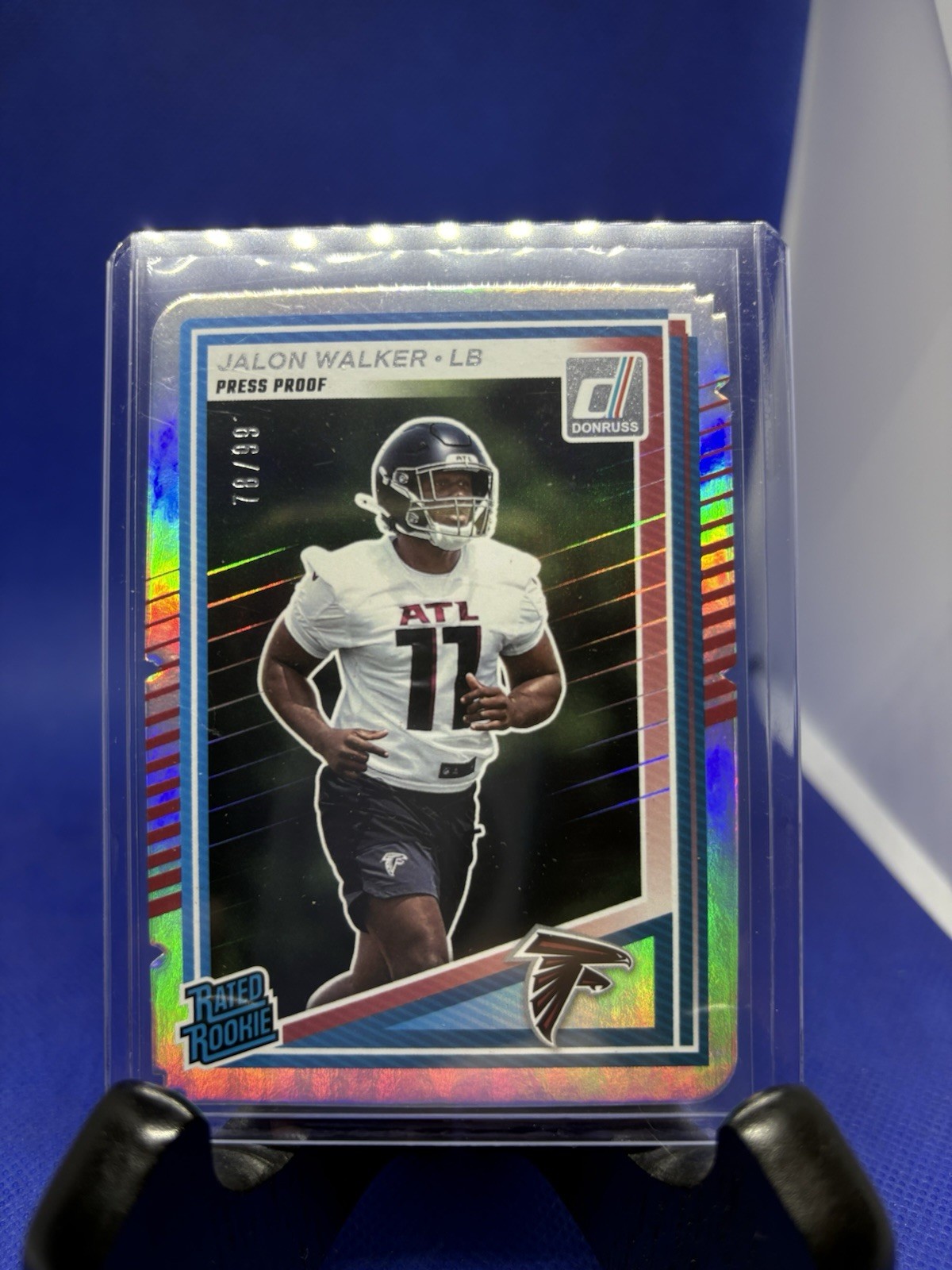 2025 Donruss #344 Rated Rookie Jalon Walker Press Proof Silver Die-Cut /99 RC SP