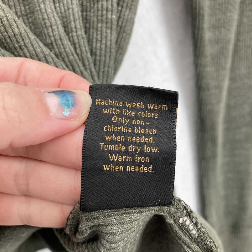 Camisa Helix Para Hombres Mediana Verde Térmica Acanalada Manga Larga Hombro Charreteras Y2K Foto 4 de 4