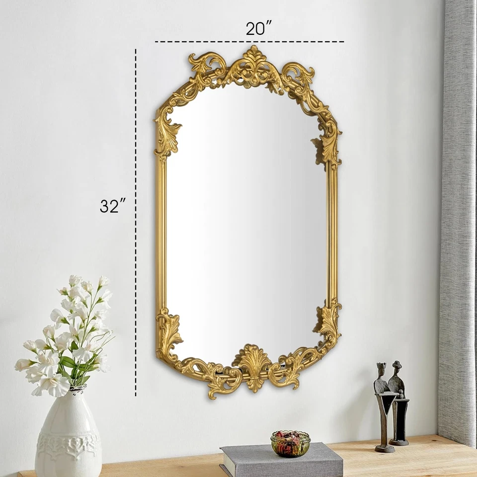 Espejo Antiguo Dorado 19x 32, Espejo Vintage para Pared, Marco Metal Barroco Dec... Foto 4 de 4