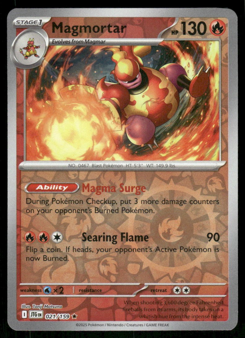 Magmortar 021/159 - Journey Together - Reverse Holo Rare NM