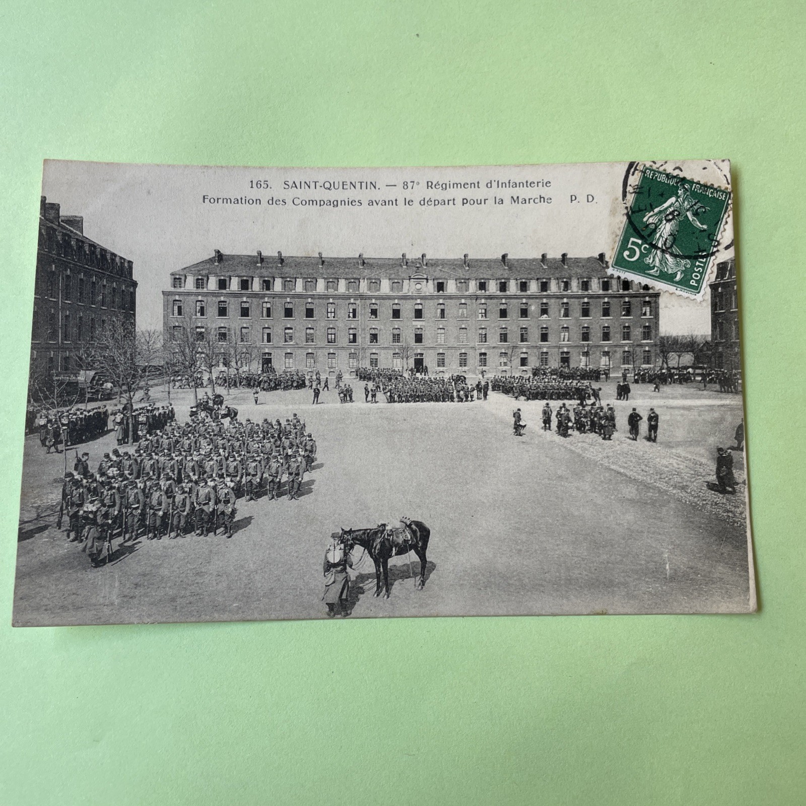 165. SAINT-QUENTIN. 87° régiment d'infanterie Cartolina Antica - COLLEZIONE