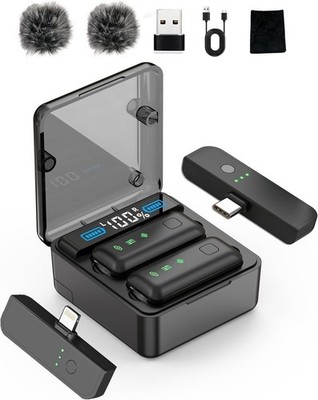 Microfono mini inalambrico para celular camara  con estuche 2mic NEW