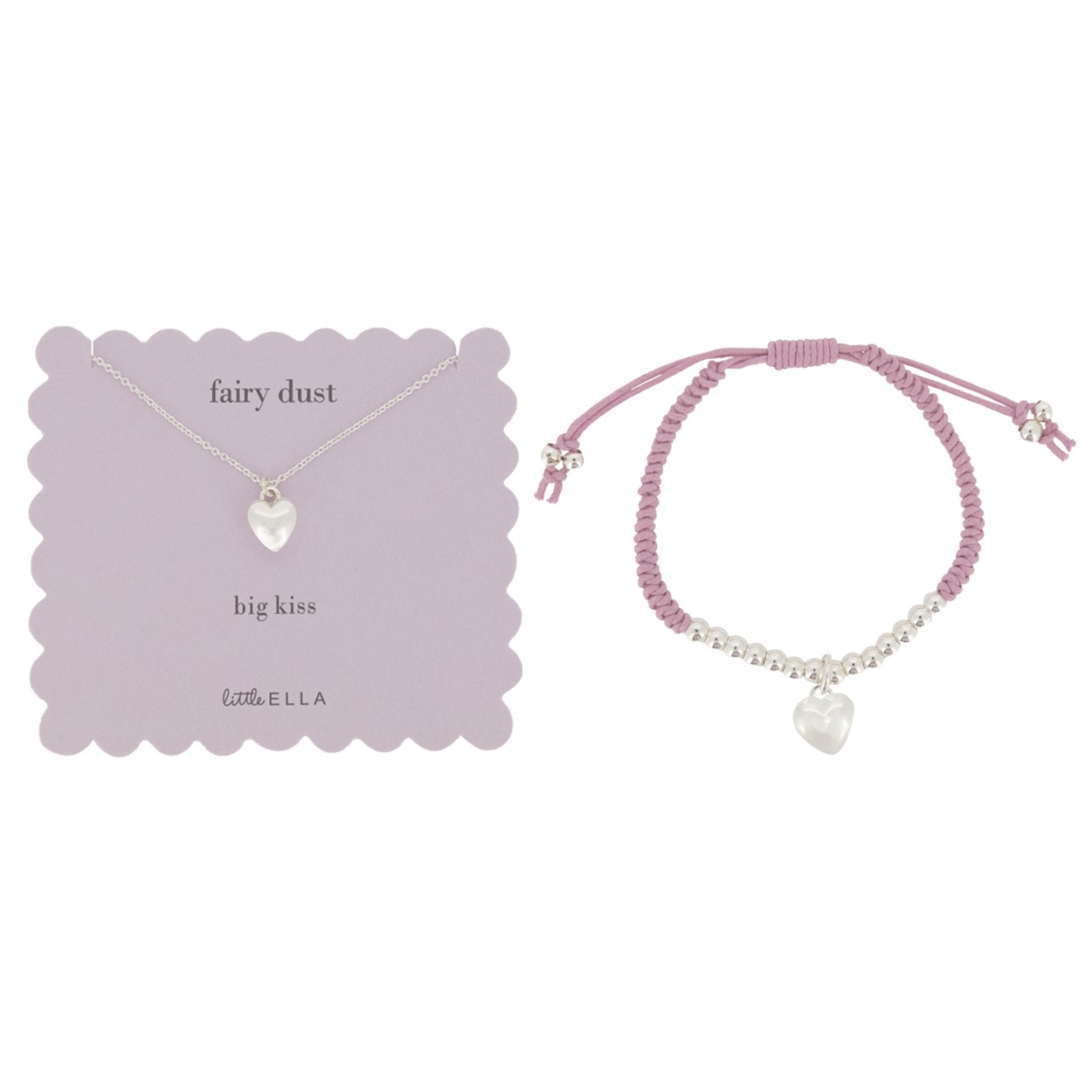 Girls Necklace & Bracelet Fairy Dust Heart Adjustable Jewellery Estella Bartlett