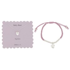 Girls Necklace & Bracelet Fairy Dust Heart Adjustable Jewellery Estella Bartlett