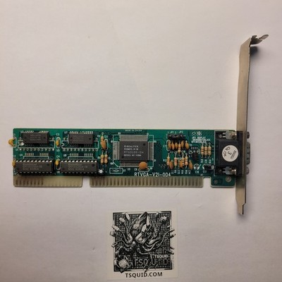 Realtek Video Card RTVGA-V21-004 RTG3105IEH 16-bit ISA VGA Adapter Vintage