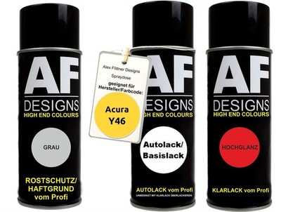 Spraydose Set für Acura Y46 Sunflower Yellow Autolack Klarlack Grundierung Spray