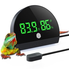 Reptile Thermometer Hygrometer, LED Reptile Tank Thermometer and Humidity Gau...