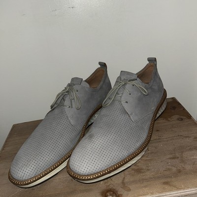 ECCO ST.1 Hybrid Dress Sneakers EU 48 US 14 Gray Perforated Leather Portugal