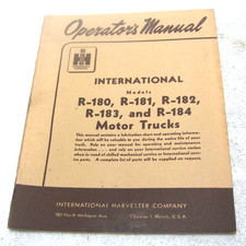 1953 International Ih Truck R 180 181 182 183 184 Operators Manual Original