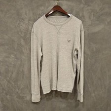 American Eagle Men's Size L Gray Lightweight Vintage Thermal ClassicCore Preppy