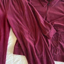 Piece Burgundy Velour Track Lounge Suit Small