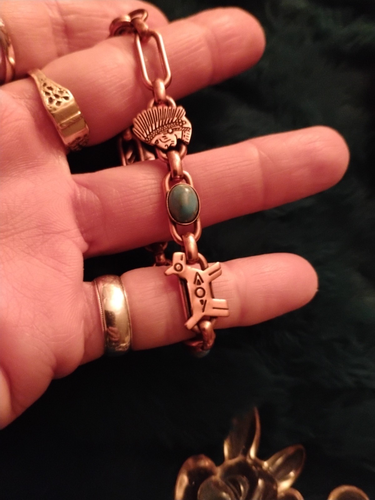 Vintage Navajo Style Solid Copper Storyteller Cha… - image 6