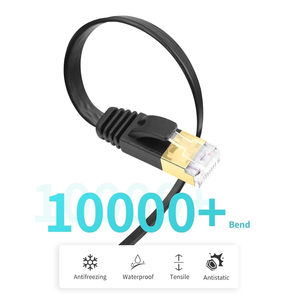 High-Class Retractable Cat 7 Flat Ethernet Network Cable 4.9 FT 1.5 M 10 Giga... - Image 4 of 4