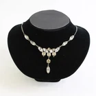Vintage Unbranded Faux Diamond Silver-Toned Costume Jewelry Necklace 18"