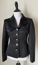 Moschino Jeans Blazer Size 4 US Black Shiny Silky     