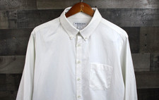 Mizzen Main Dress Shirt Mens XL White Trim Fit Performance Long Sleeve Stretch