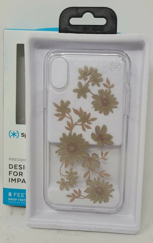 Funda Speck Presidio Estampado Flor para iPhone X - Dorado Melocotón/Claro Foto 3 de 3