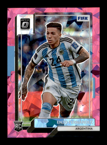2022-23 Panini Donruss FIFA #66 Enzo Fernandez Optic Pink Ice 8/25 RC Argentina