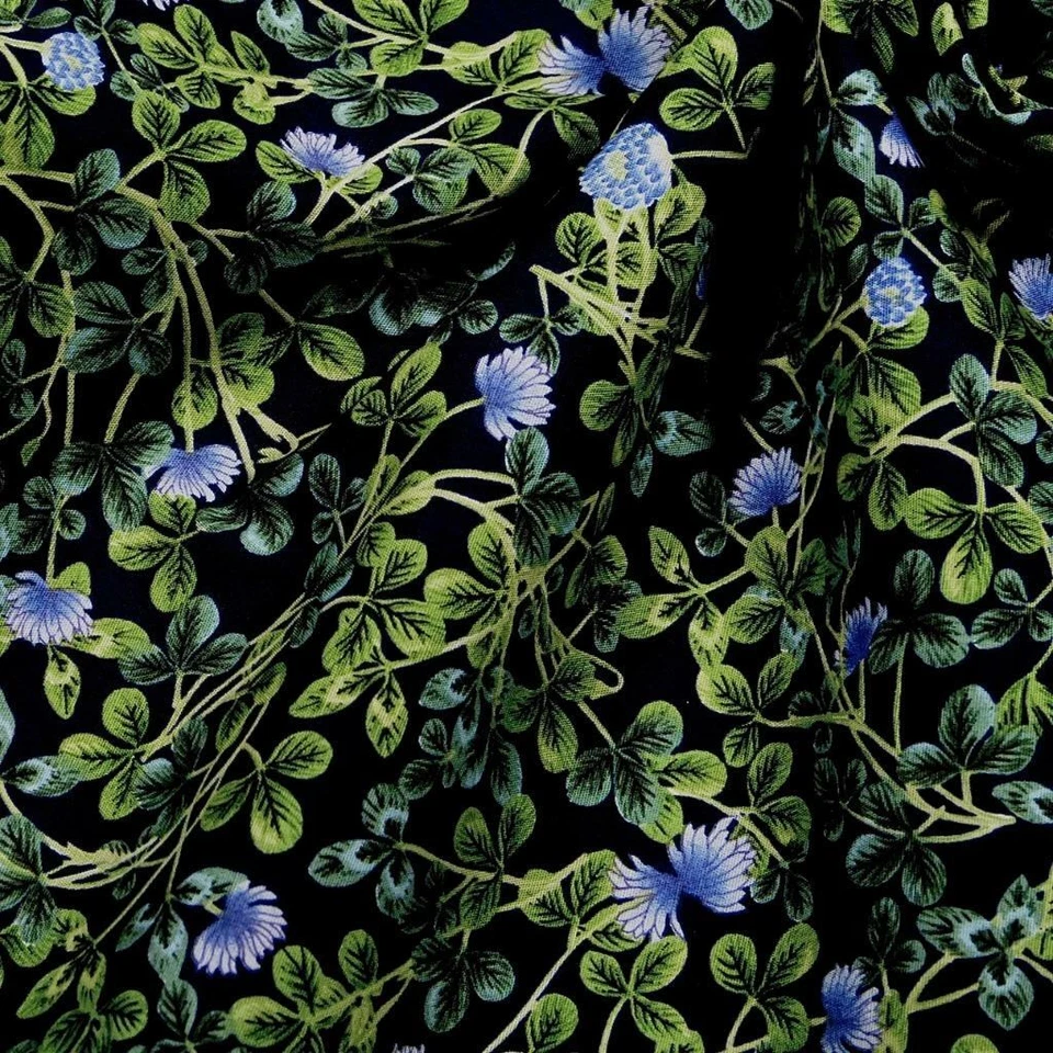 Little Lavender Flowers & Green Foliage on Black, Kona Bay Cotton, Per 1/2 Yd - Image 3 of 4