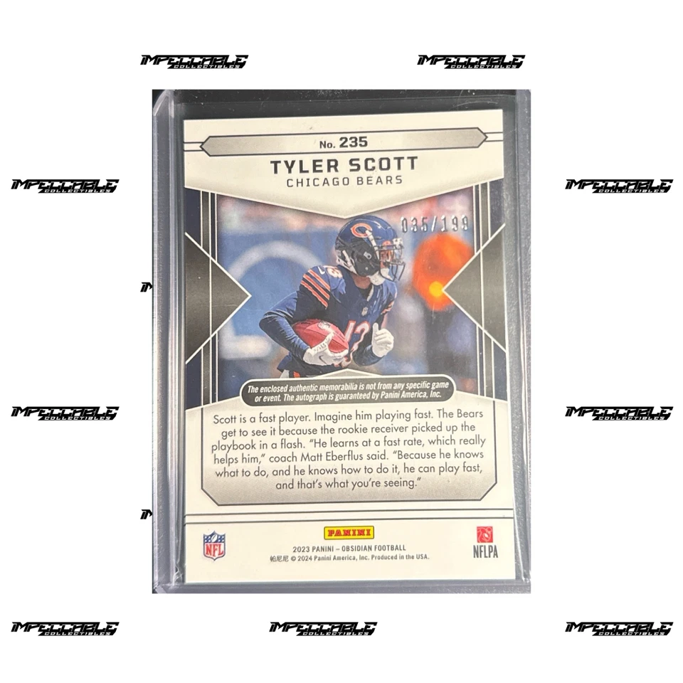 2023 Panini Obsidian - Rookie Jersey Autographs #235 Tyler Scott RPA /199 - Image 2 of 2